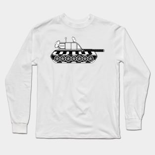 Black and White Patterned Cartoon Tank (Variant 1) Long Sleeve T-Shirt